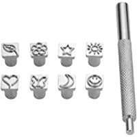 Majome 8 Piezas de Patrones de Metal Sellos Conjunto de Punzones Herramientas de perforación Hechas a Mano para el Arte…